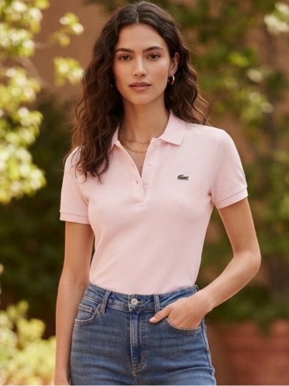 Lacoste Women's Pink Slim Fit Polo Shirt